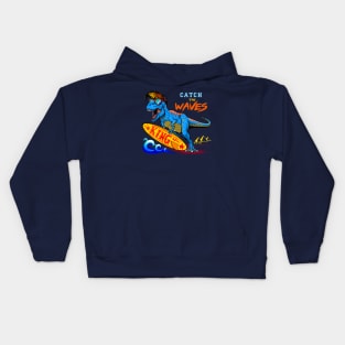 surfer king dino t rex Kids Hoodie